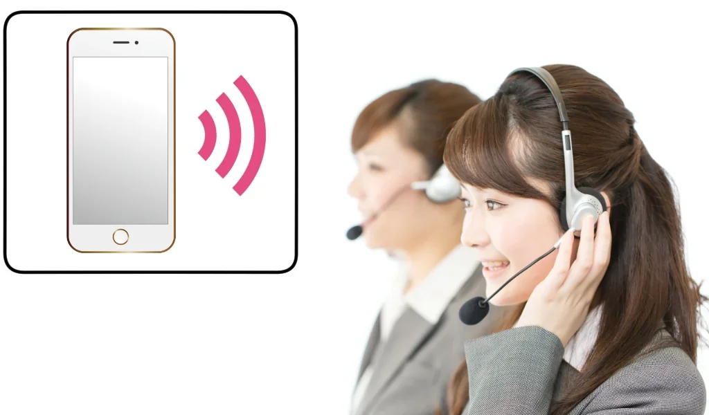 女性スタッフによる電話サポートのイメージ